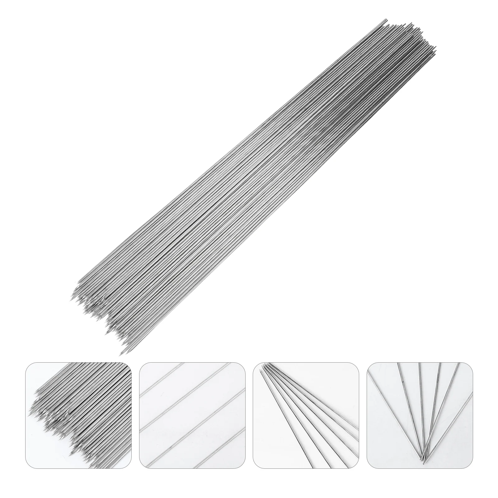 

100pcs Stainless Steel Barbecue Grilling BBQ Needles Sticks Skewers (Silver) Barbecue sticks Barbecue skewer