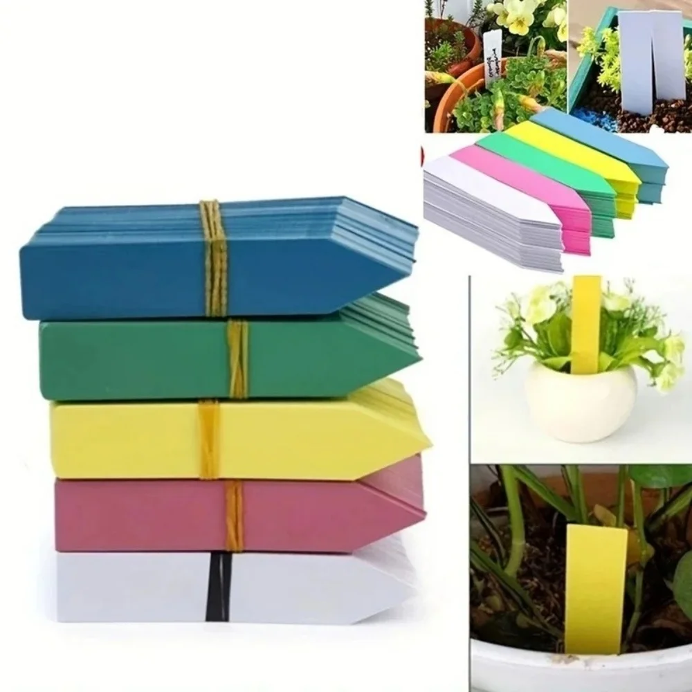 100pcs Waterproof PVC Plant Label Markers Garden Classification Sorting Sign Tags Nursery Labels Flower Pot Plastic Tag DIY Tool