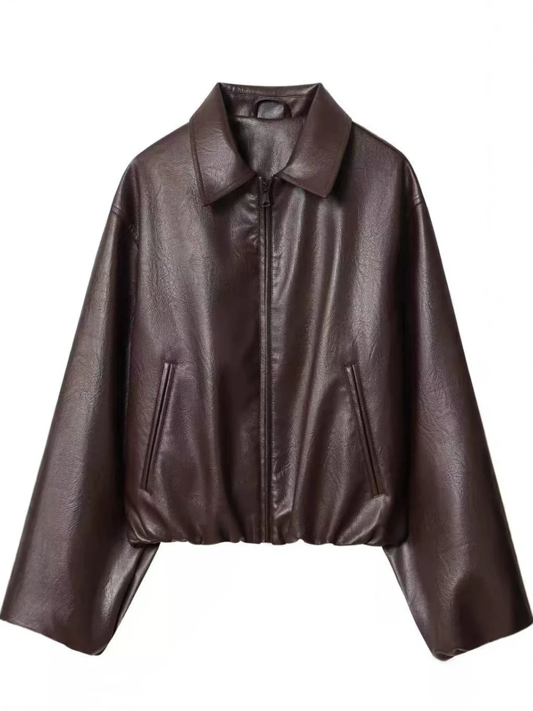 Américain rétro décontracté ample en cuir PU pilote Jaet femmes manteau d'extérieur Vintage Sle longueur régulière autre matériel