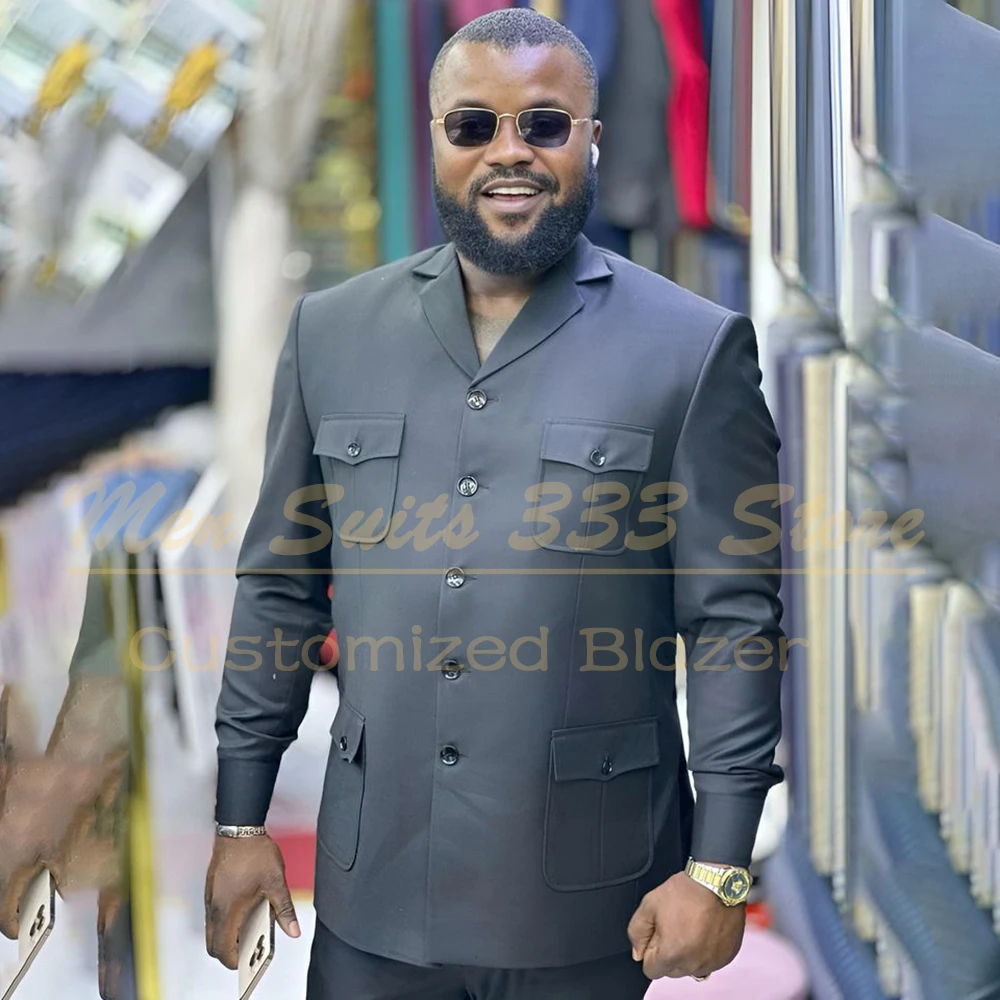 

Customized Men's Suits Fashion Single Breasted Stand Lapel Slim Fit Male Clothing High Quality 2 Piece Jacket Pants Outfits