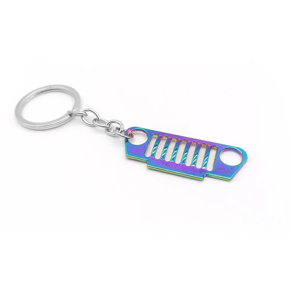 JDM Stainless Steel Car Front Grill Design Car Key Chain Grill Keychain Key Ring for Jeep Wrangler JL Accessories Enthusiasts