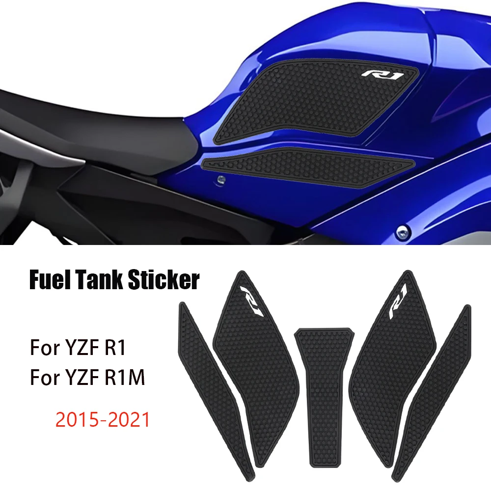 

Для Yamaha YZF R1 R1M YZFR1 YZF-R1 2015-2021 мотоциклетные боковые накладки на топливный бак, защитные наклейки, наколенник, тяговая накладка