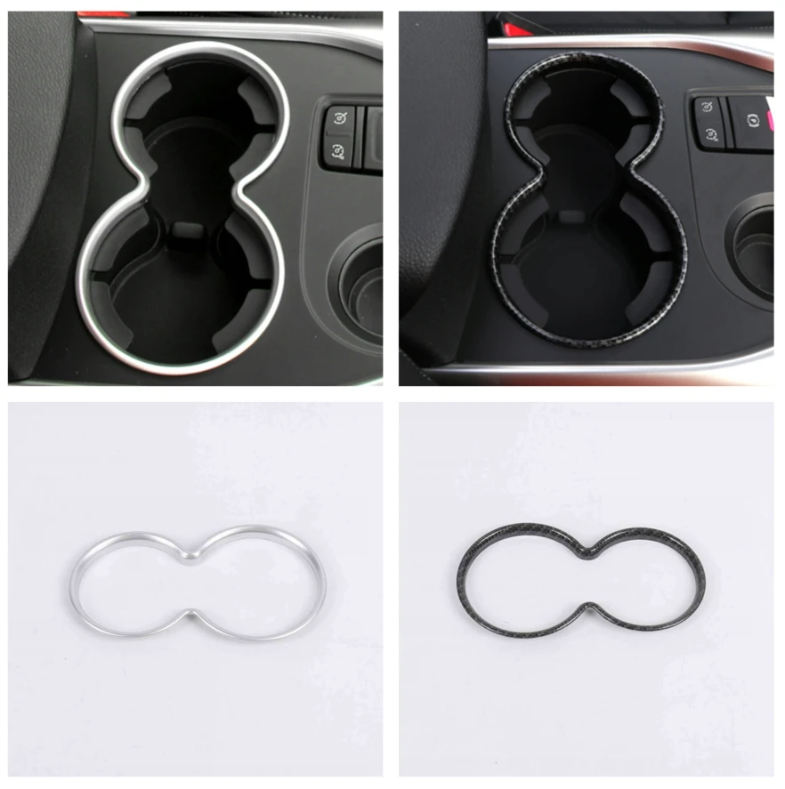 For Renault Kadjar 2016 - 2019 Carbon Fiber Accessories Water Cup Holder Decoration Panel Cover Trim