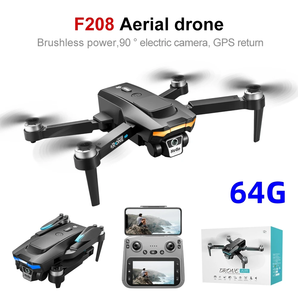 2025 F208 GPS Drone RC 8K Dual Camera 5G Laser obstacle avoidance 4.3-inch LCD intelligent screen control long endurance RC