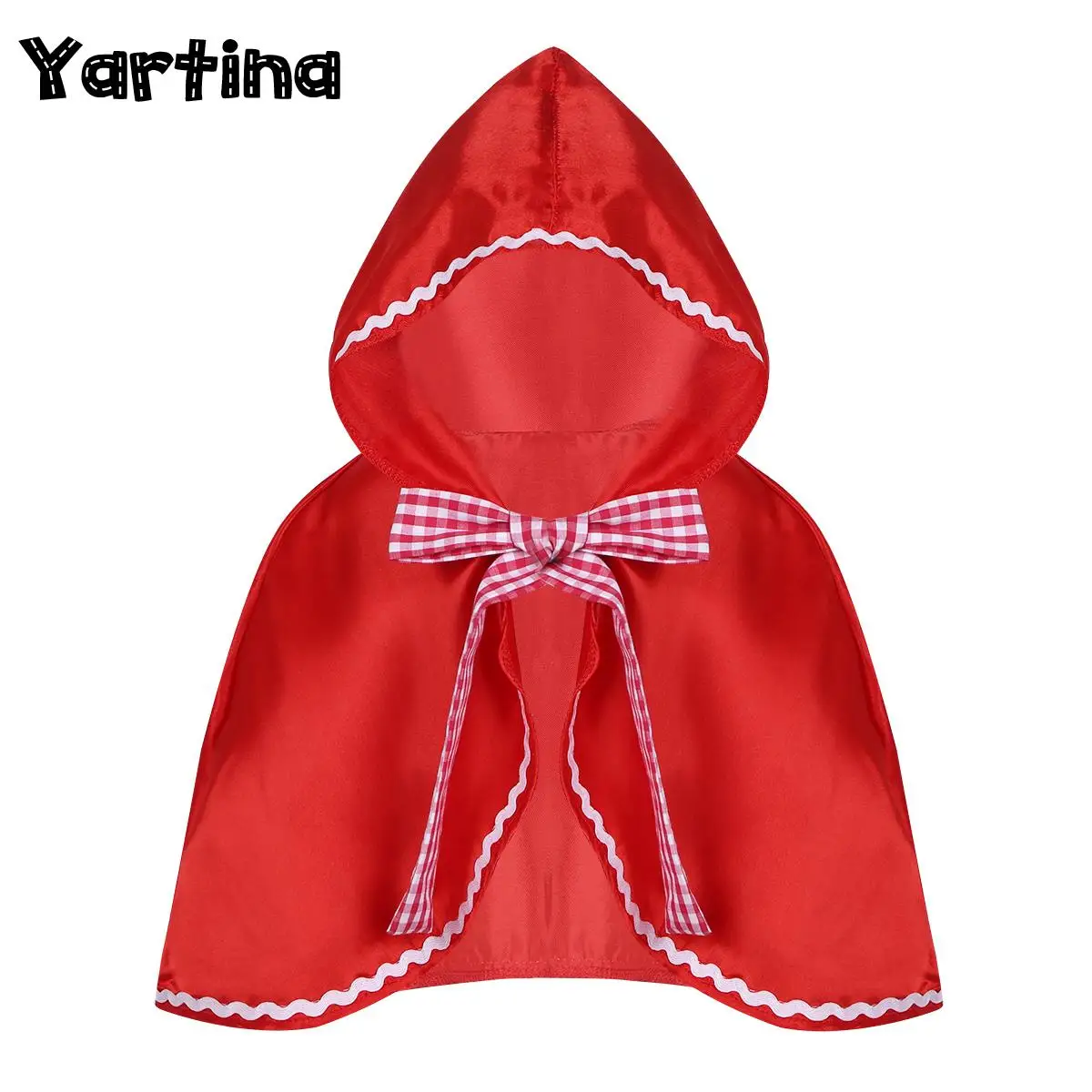 Red Kids Girls Riding Hooded Cloak Cape for Halloween Little Princess Cosplay Costume Holiday Carnival Party Dress Up Cape