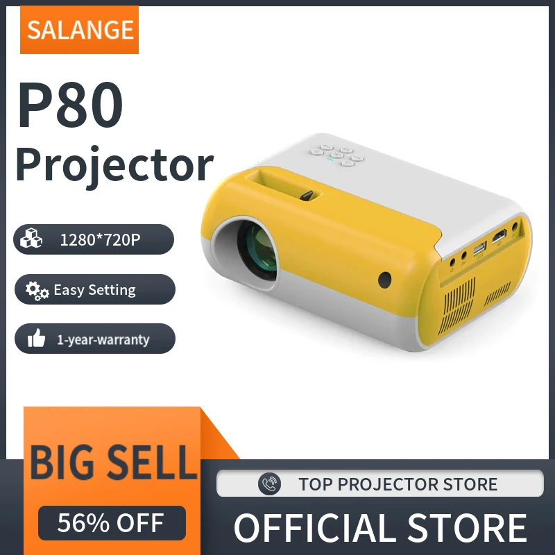 

Salange Mini Projector P80 Support 1080p 4000 Lumens Mini WiFi Projector Miracast Video Beamer Home Cinema Movie LED Projetor