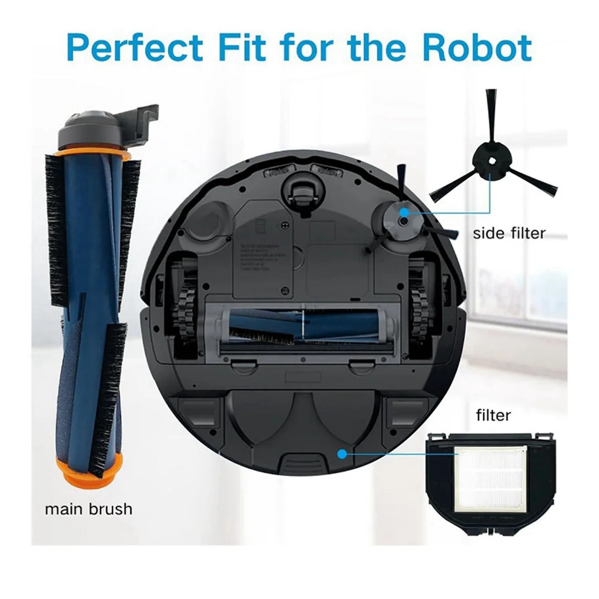 Комплект боковых щеток фильтра для самоопорожняющегося робота-пылесоса RV2310 RV2310AE, запасная часть