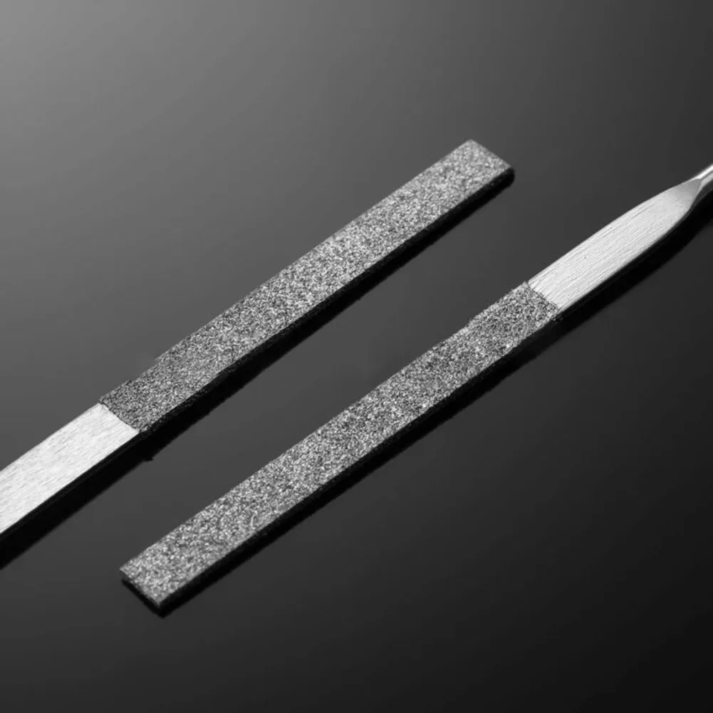 Needle File Non-slip Handle DIY Red Plastic Handle Metal Stone Grinding Flat Jewelry Polishing Tool Needle
