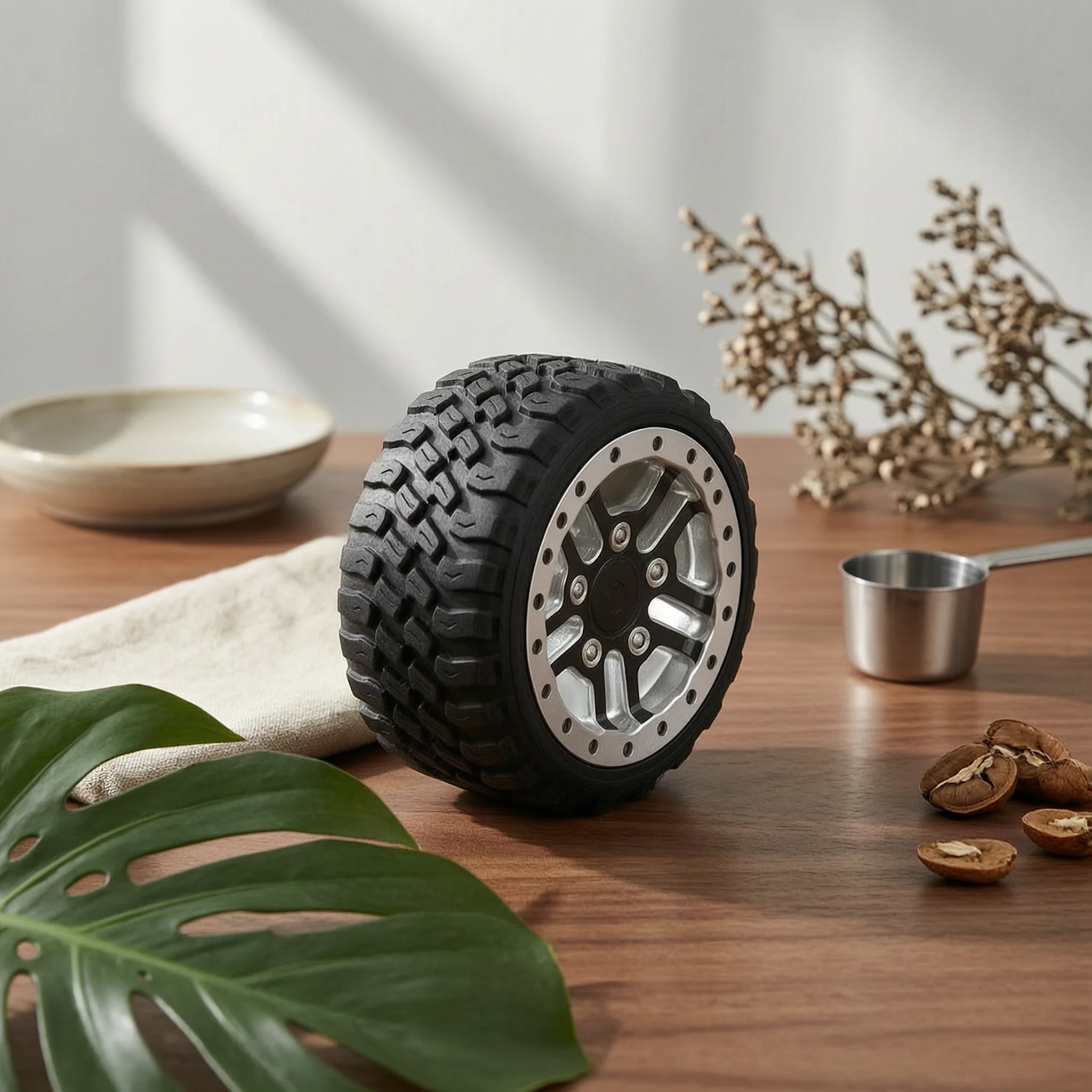 4 Pieces RC Car Wheels with Metal Hub off-Terrain Wheel with Tire Wheel with Hex Hub Non-Slip Rim Rugged for Hobbyists