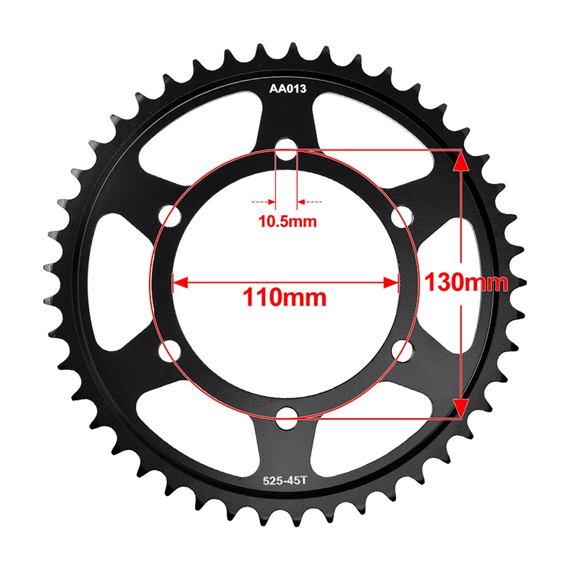 525 Chain 45/16 Tooth Sprocket For Yamaha YZF-R7 YZF/XTZ/MTN/MTT/MTM 690 850 890 1000 XSR 900 700 Tenere MT-07/09/10 FJ-09 FZ-10