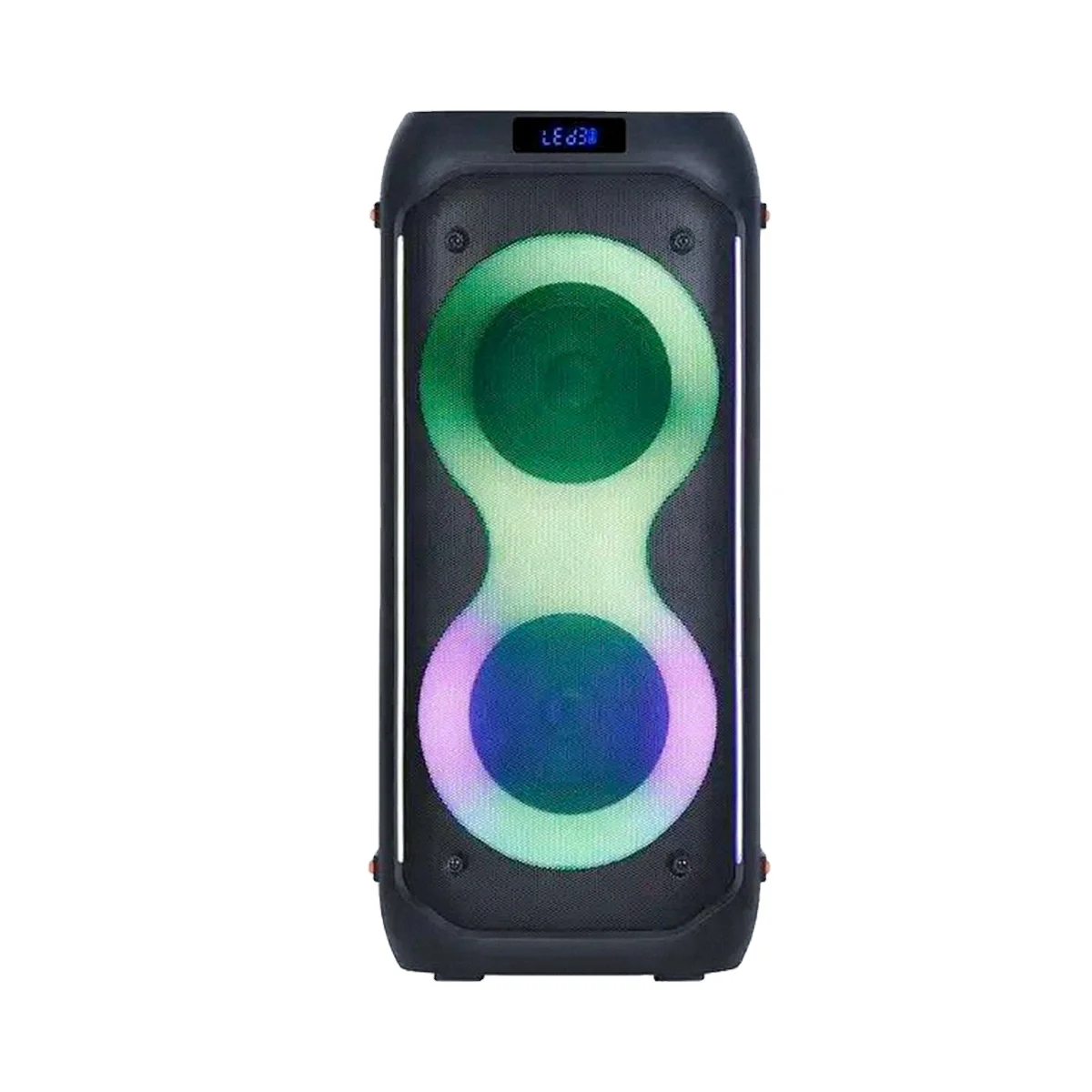 40W Dual 8 Inch Outdoor Portable Party Speaker with Powerful Subwoofer RGB LED Lighting for Mobile Phone Use