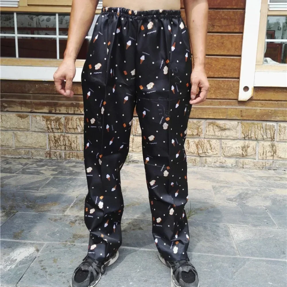 Striped Chef Work Pants Elastic Pants Zebra Pants Restaurant Cafeteria Workwear Pants Restaurant Kitchen