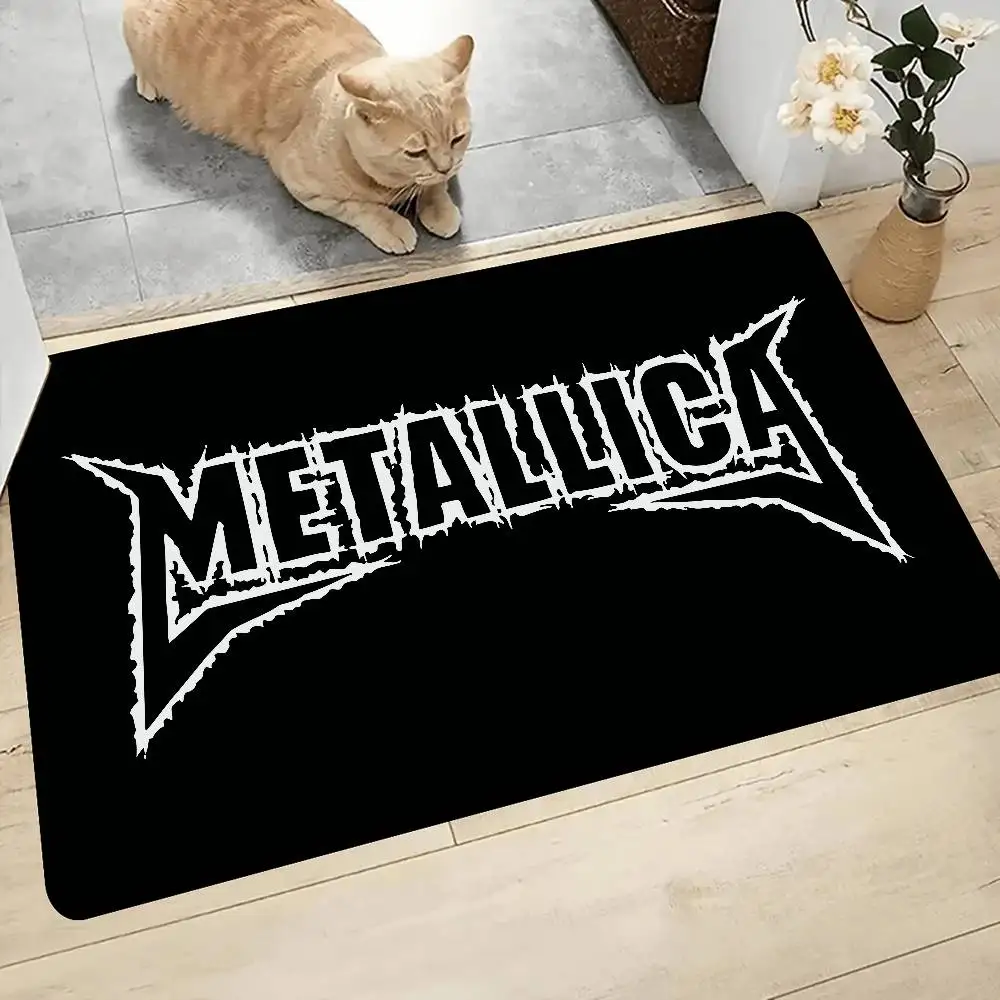 Klassischer, beliebter M-metallicaS Band-Flurteppich, Retro-Wohnzimmer- und Küchenteppich mit mehreren Auswahlmöglichkeiten, rutschfester Willkommensteppich