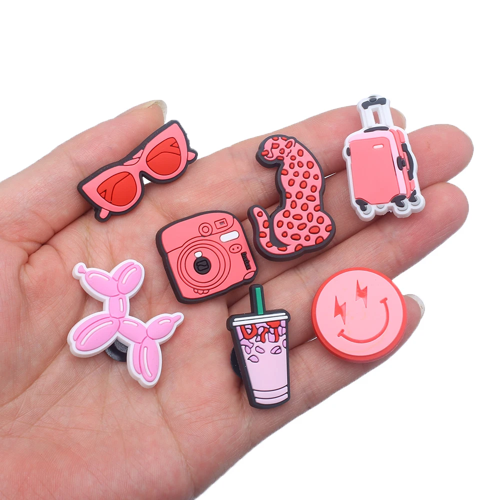 

1pcs PVC Preppy pink lover Jeans Shoe Charms Stranger Plant Shoe Decorations Buckle for Clog Garden Sandal Accessories