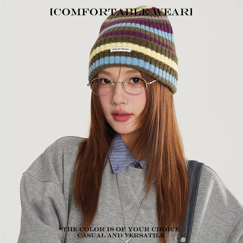 دافئ عادية موضة الكورية بيني السفر تنوعا المتخصصة جديد الرجال النساء الملونة المشارب التصحيح التطريز خطابات قبعات منسوجة #4