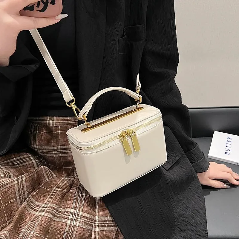 Small PU Leather Box Shoulder Bag For Women 2024 New Fashion Luxury Crossbody Bags Korean High-quality Retro Handbags Female