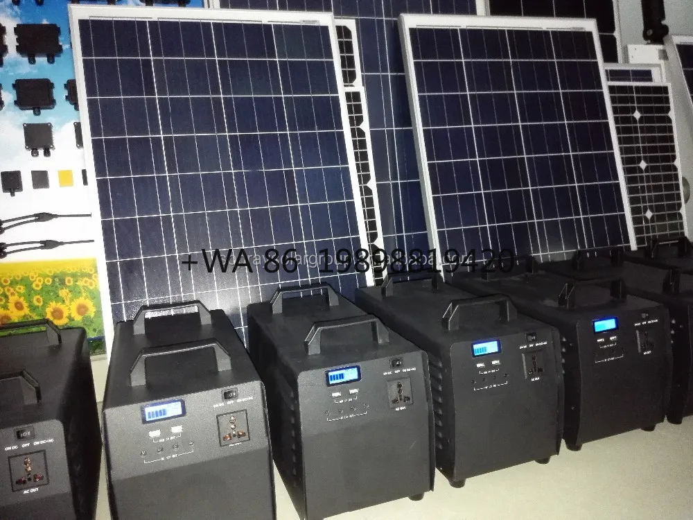 

220V 1000W Rechargeable Portable Solar Inverter Generator Off-Grid 1000W System 12V/24V/48V Output Portable Solar Energy System