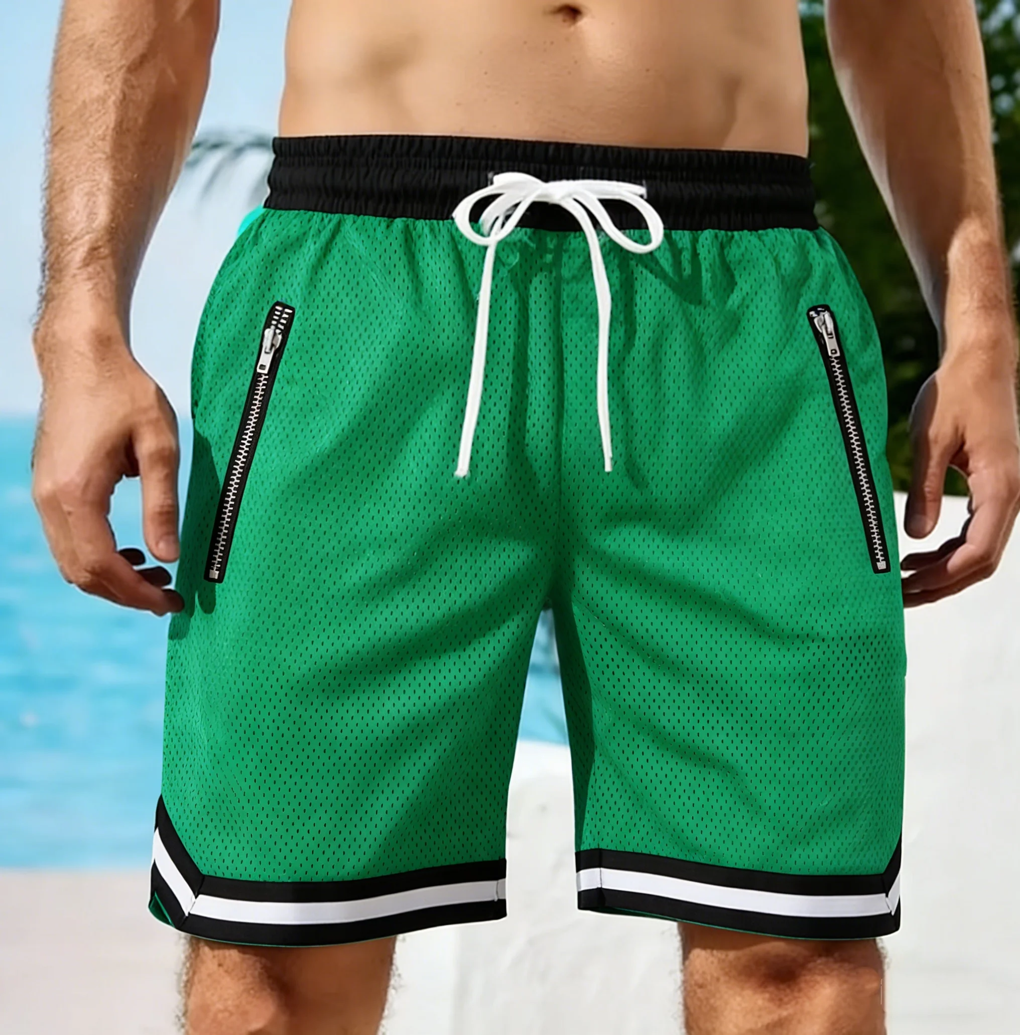 

Мужские спортивные баскетбольные шорты из сетчатой ткани, быстросохнущие, для фитнеса, летние, для бега, повседневные, дышащие, короткие штаны, мужские.