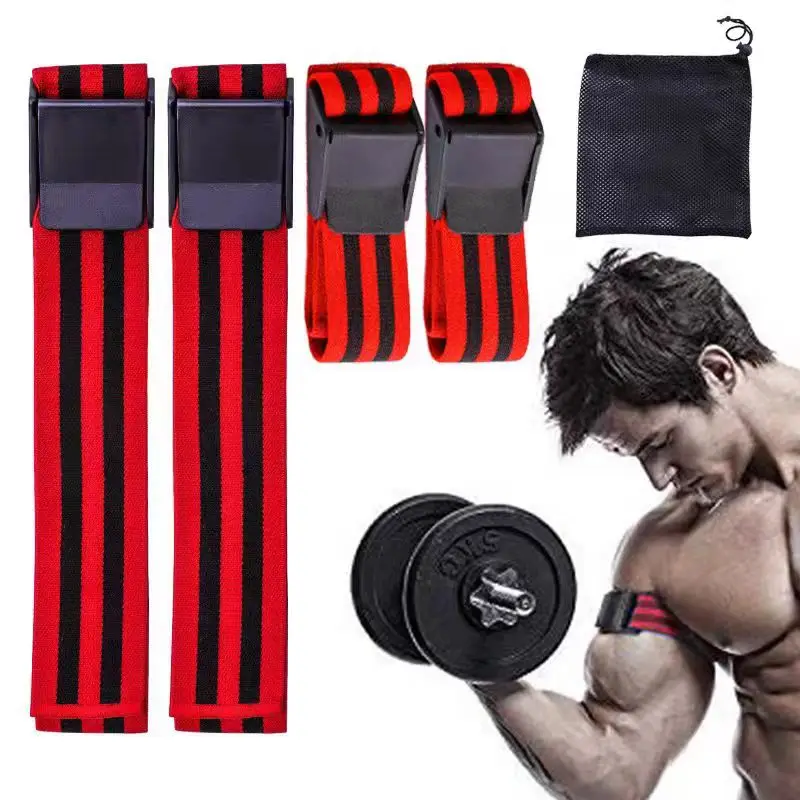 Adjustable BFR Occlusion Bands Blood Flow Restriction Straps for Arms Legs Muscle Building Workout Fitness Training Equipment