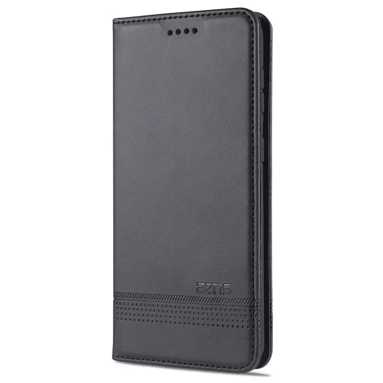 

AZNS Magnetic Absorbed Leather Wallet Mobile Phone Cover for Samsung Galaxy S21 Ultra 5G - Black