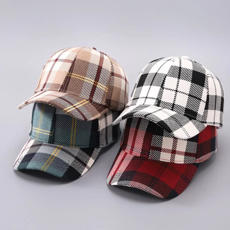 Spring/Summer Exquisite Checkered Baseball Caps Unisex Outdoor Leisure Casquette Vintage Sports Visor Duck Hats For Teenagers