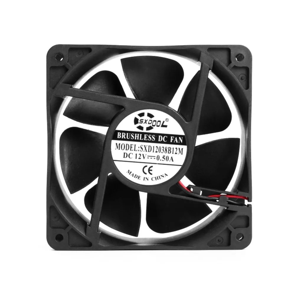 SXDOOL SXD12038B12M-1 120mm 12V 0.50A 2800RPM 110CFM Axial Cooling Fan for Server, Inverter & Case