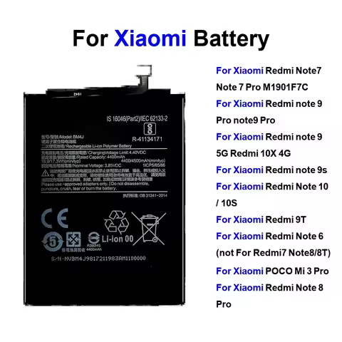 2025 Years Battery BN5A BN59 BM4J BN53 For Xiaomi Redmi Note POCO M3 7 9T 10X 8 8T 9 9S 10 10S 4G 5G Pro Batteries