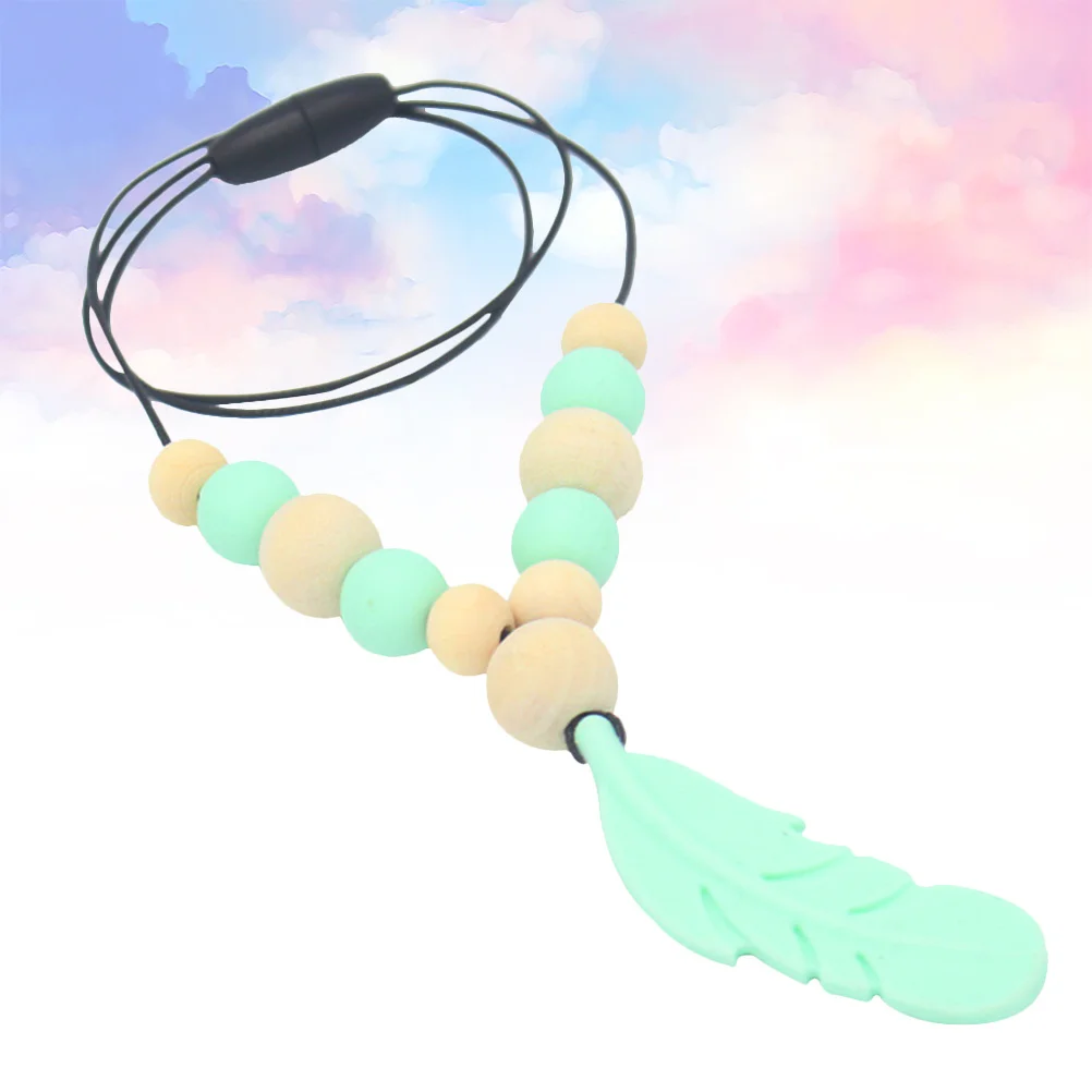 

Baby Chew Chain Dental Glue Chain Teething Neck Pendant Silicone Teether for Gums Relief Bright Color