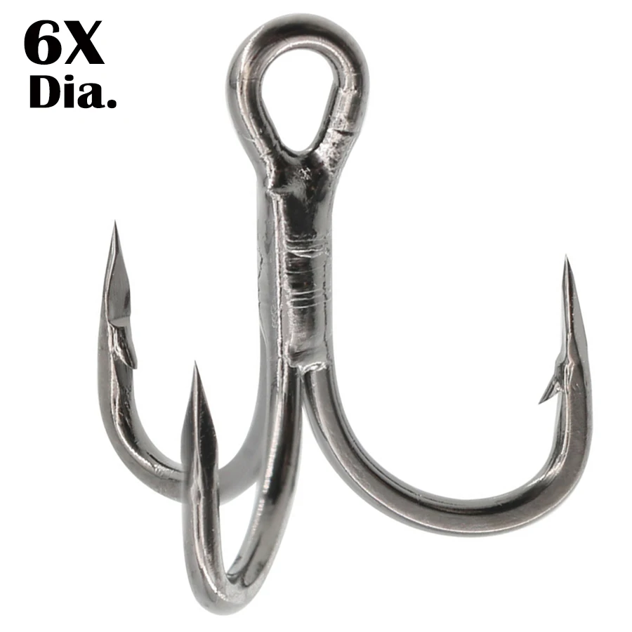 80PCS 8Size Fishing Treble Hooks 6X Strong Barbed Sharp Fresh/Saltwater Triple Fishing Hook 10pcs for 8# 6# 4# 2# 1# 1/0 2/0 3/0