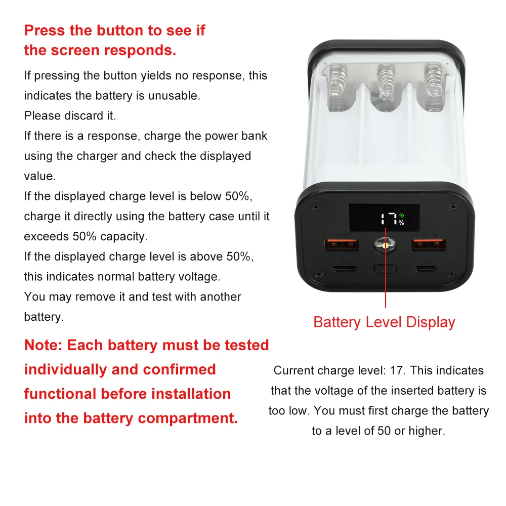 22.5W 6/12*18650 Power Bank Case Mobile Power DIY Case No Soldering Battery Box Charging Power Bank Kit Fully Transparent Shell