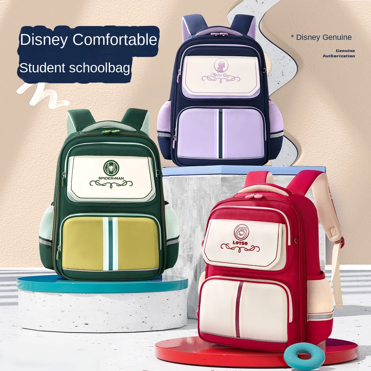 

Disney New Frozen School Bag For Boy Girl Elsa Anna Spider Man Primary Student Shoulder Orthopedic Backpack Kids Gifts Mochilas