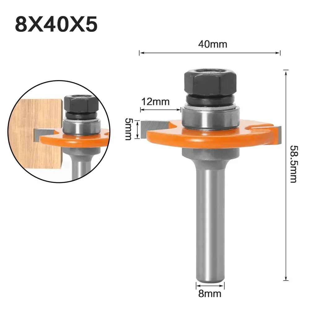 1 Pc 3/5mm Milling Cutter T Type Router Bit With Bearing Joint Slot Cutter For Woodworking Grooving Carpentry Tools Accessories