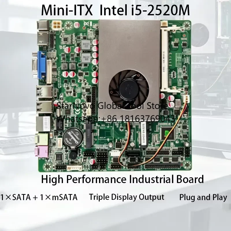 2026 Hot! Core I5-2520M Mini ITX Motherboard DDR3 Single Channel SATA/MSATA Storage Integrated VGA//LVDS Display