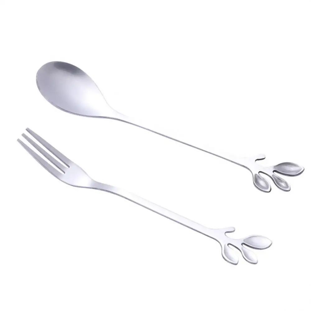 Edelstahl-Löffel, kreativer, langlebiger Kaffeelöffel, einzigartige Cucharas-Edelstahlgabel, einzigartiger Blattgold-Löffel, einzigartiges Design