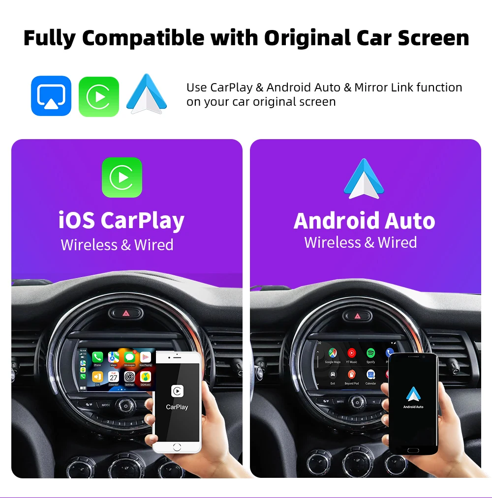 EKIY Wireless CarPlay Android Auto For Mini R55 R56 R57 R58 R59 R60 R61 F54 F55 Clubman Countryman Hardtop Cooper John Cooper