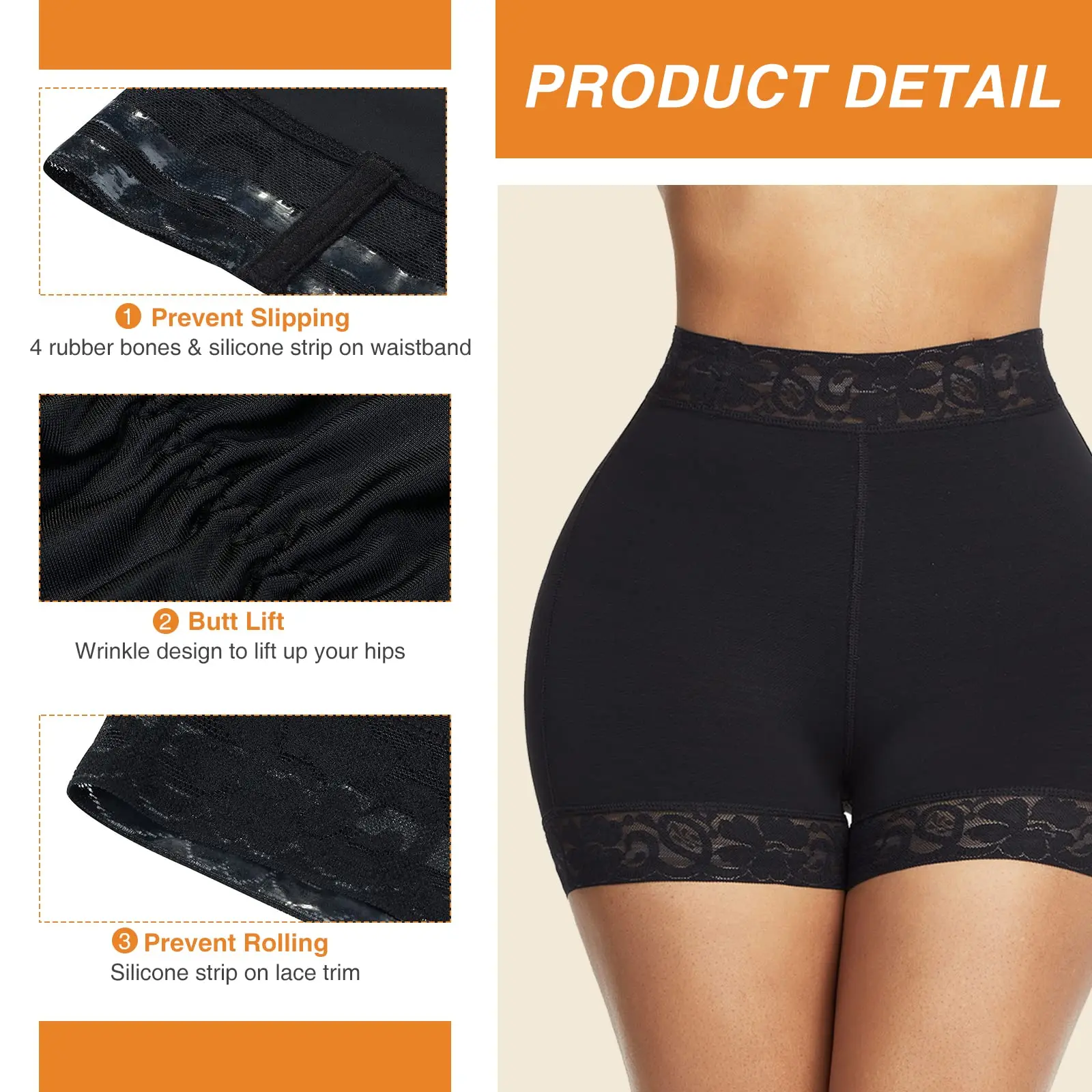 Lace High-waisted Shapewear And Tucks In Butt Lifter Post-natal Briefs  Lift The  Hips  Control Panties In Your Belly And Shaper