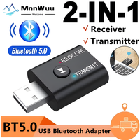 2 IN1 USB Bluetooth Adapter 5.0 Wireless Bluetooth Transmitter Receiver for PC TV Laptop Speakers Earphones Bluetooth Dongle
