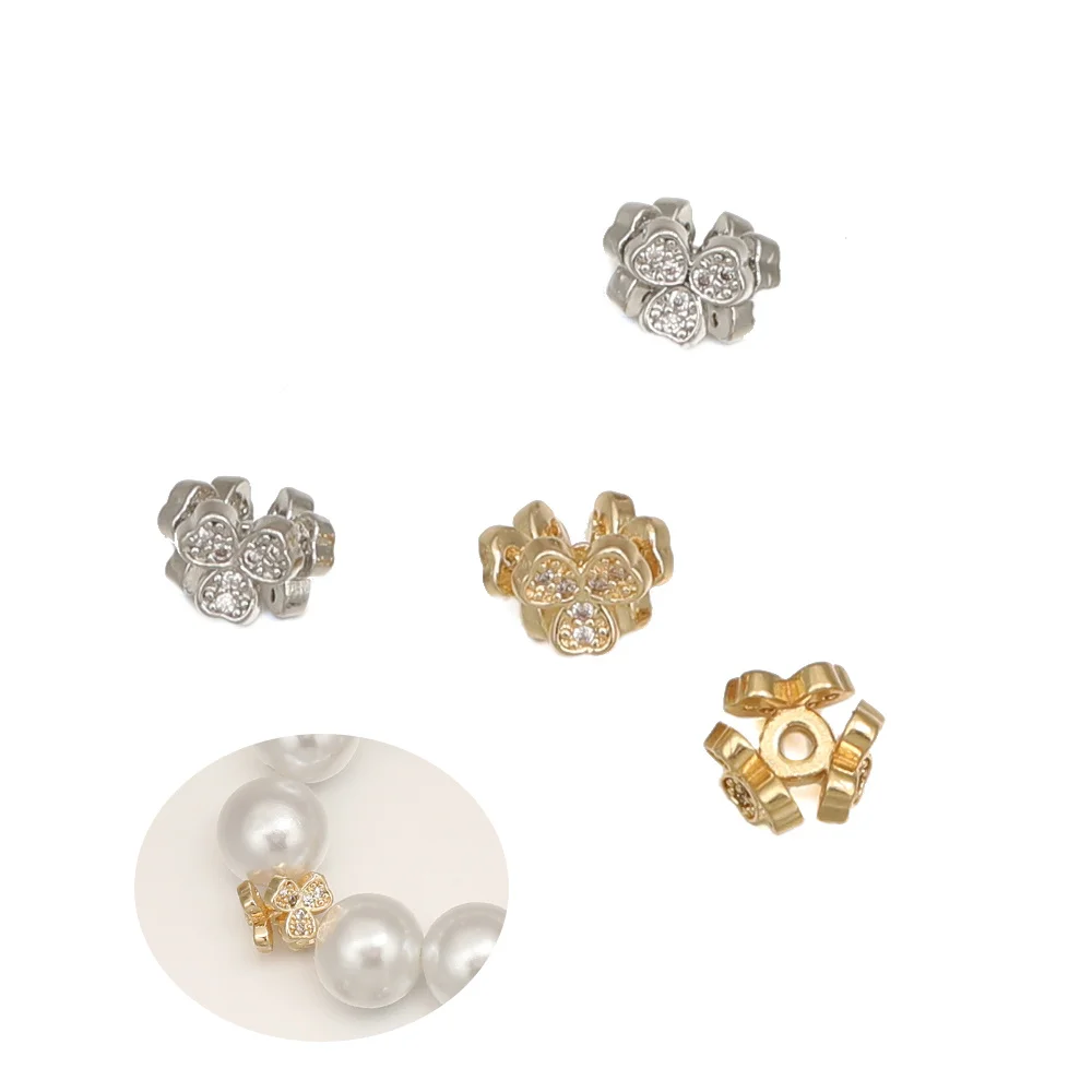 Cordial Design 6*8MM 30Pcs Jewelry Findings & Components/Flower Beads/Hand Made/DIY Making/Copper/CZ Rhinestone Spacers #102817