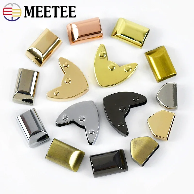 10/20Pcs Meetee Metalowy zamek błyskawiczny Dekoracja Końcówka Klips Klamra Torebka Pasek Przewód Korek Śruba Wtyczka Głowica Blokada Zacisk Sprzęt