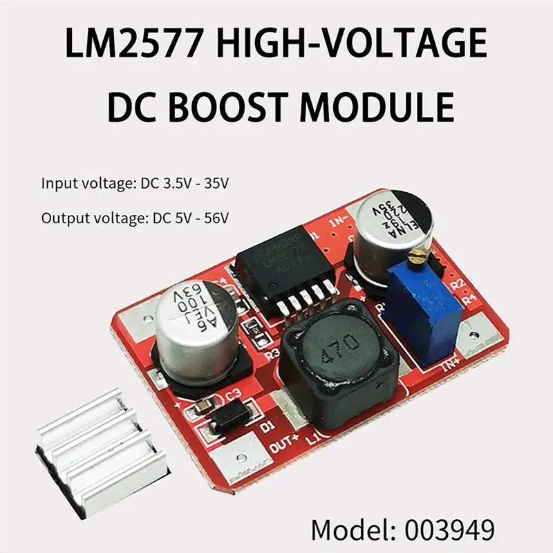 3CGRO-LM2577 DC-DC Boost Module 3.5-35V Input To 5-56V Output High Voltage For Power Supply Module For Power Bank