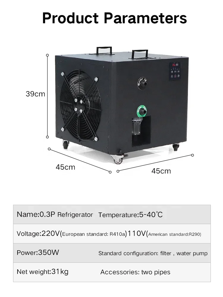 Water Chiller For Bath Fitness Recovery Therapy Small Cold Plunge Ice Bath 1/2 HP Water Chiller With Filter