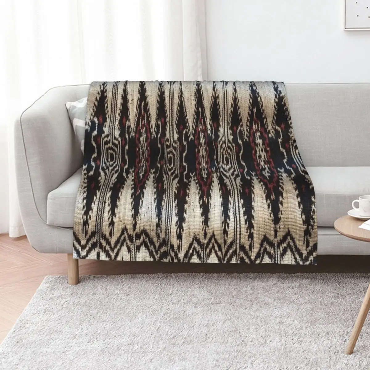 Ethnic Traditional T'Nalak Weave Throw Blanket Soft Bedroom Blanket for Night Sleeping