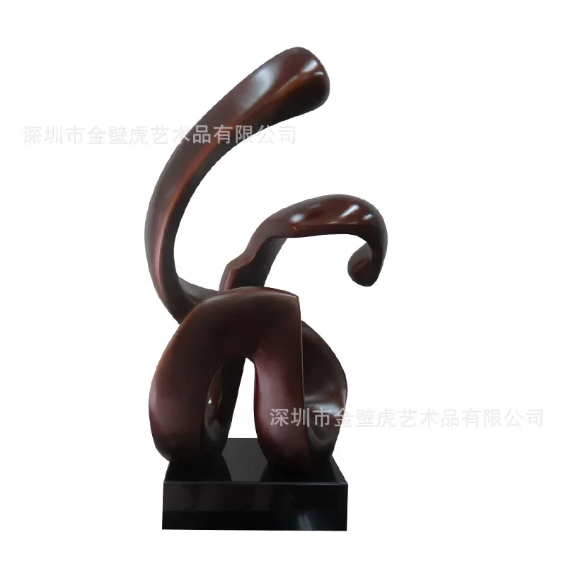 Sculpture of the end view table of office building, abstract resin decorative ornament in lounge area of sales