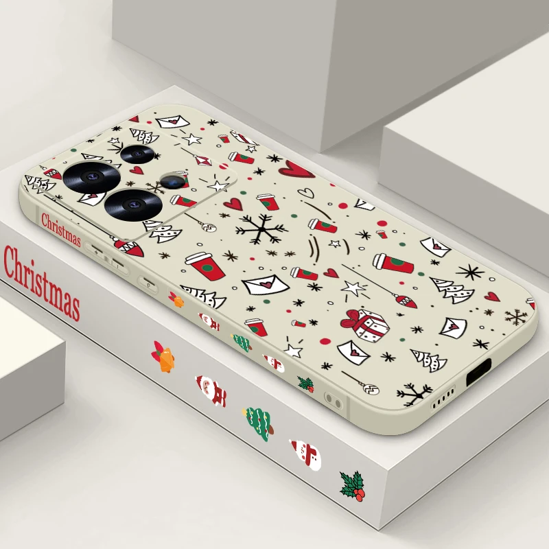 Cute Christmas Pattern Phone Case For Xiaomi Redmi Note 14 13 Pro Plus 12 14 Pro 5G Note 13C 11 13 14 4G Soft TPU Silicone Cover