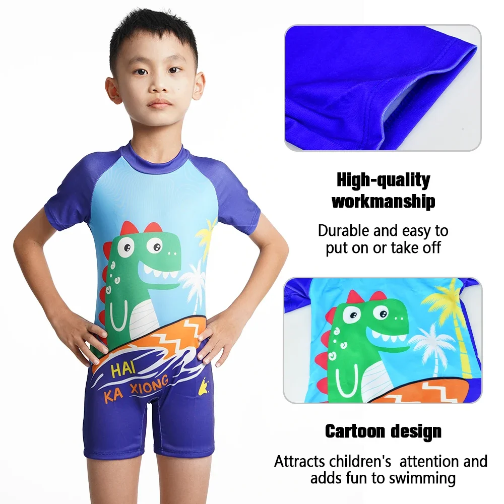 2024 Fashion Cute Cartoon Swimwear Boys New Children One-piece suit Kids Swimsuits Protection Light Breathable Swimming Costume