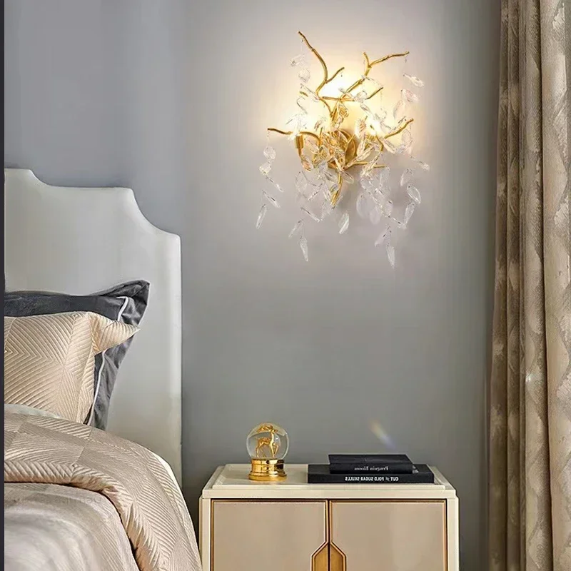 

Postmodern Background Wall Lamp Luxury Crystal Indoor Led Light Fixture For Home Decorative Living Room Hotel Villa Restaurant