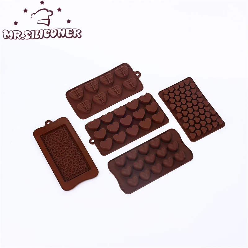 New Heart Chocolate Molds 8 Cavity Diamond Love Shape Silicone Wedding Candy Baking Molds Cupcake Decorations Cake Mold 3D