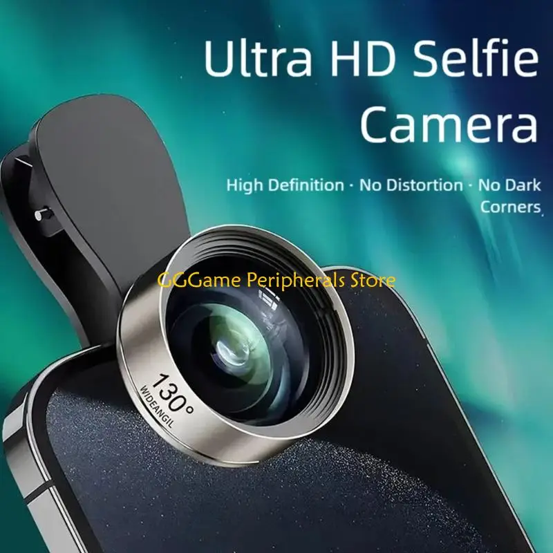 U55B Lensa Ponsel Pintar Universal Rilis Cepat 130 ° Lensa Sudut Lebar Dudukan Klip Kaca untuk Perangkat Ponsel Seri 16 15