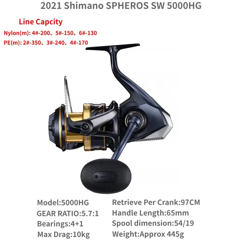 2021年シマノ スフェロス SW スピニングフィッシングリール 5000HG