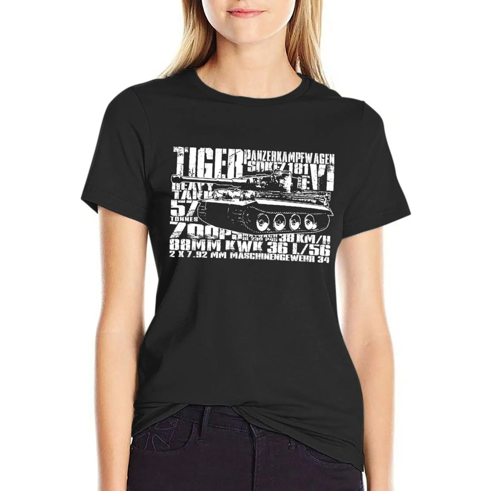 

Tiger I T-Shirt oversized Female clothing graphics cute tops Women clothes